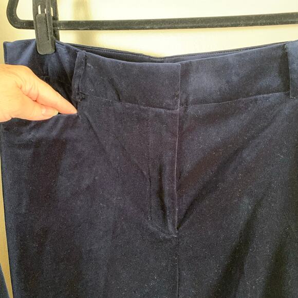 Talbots Size 12P/12 2-Piece Pant Suit w/ Blazer Jacket Midnight Blue Velvet - Picture 8 of 13